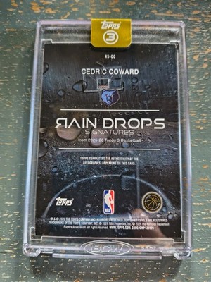 CEDRIC COWARD 2025-26 TOPPS 3 ROOKIE AUTO /49 GRIZZLIES SSP | eBay