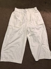 We The Free Women  s White Solid Cargo Pants Elastic Waist Pockets Size XL