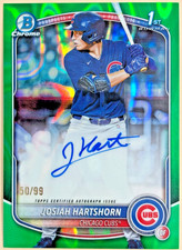 2025 Bowman Draft Chrome Josiah Hartshorn Green Lava Auto /99 #CPA-JHA Cubs