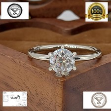 IGI Certification 1.Ct Lab Grown Diamond 14K White Gold Ring GIA Authenticity US