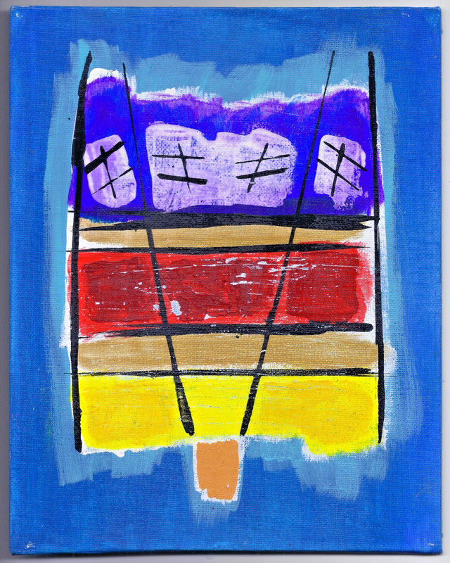 TONY THE TONGUE - Painting 8X10 OOAK Abstract Dada Surrealism Sex Anatomy Humor