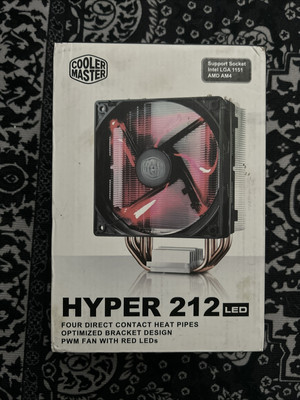 Cooler Master Hyper 212 LED Turbo RED CPU Air Cooler 120mm PWM Fan 4-Copper Pipe
