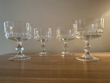 4 Vintage Luminarc France Glass Stemmed Sundae Dishes Dessert Starters 1970’s 