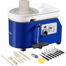 11inch Pottery Wheel, 350W Ceramic Wheel Forming Machine, Adjustable 60-300RPM 