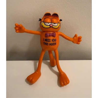 Vintage Garfield Bendable  I miss you this much  Figure Orange