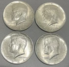 4 SILVER Kennedy Half Dollars ~ 1964 Philadelphia Mint ~ $2.00 Face ~ Very Nice