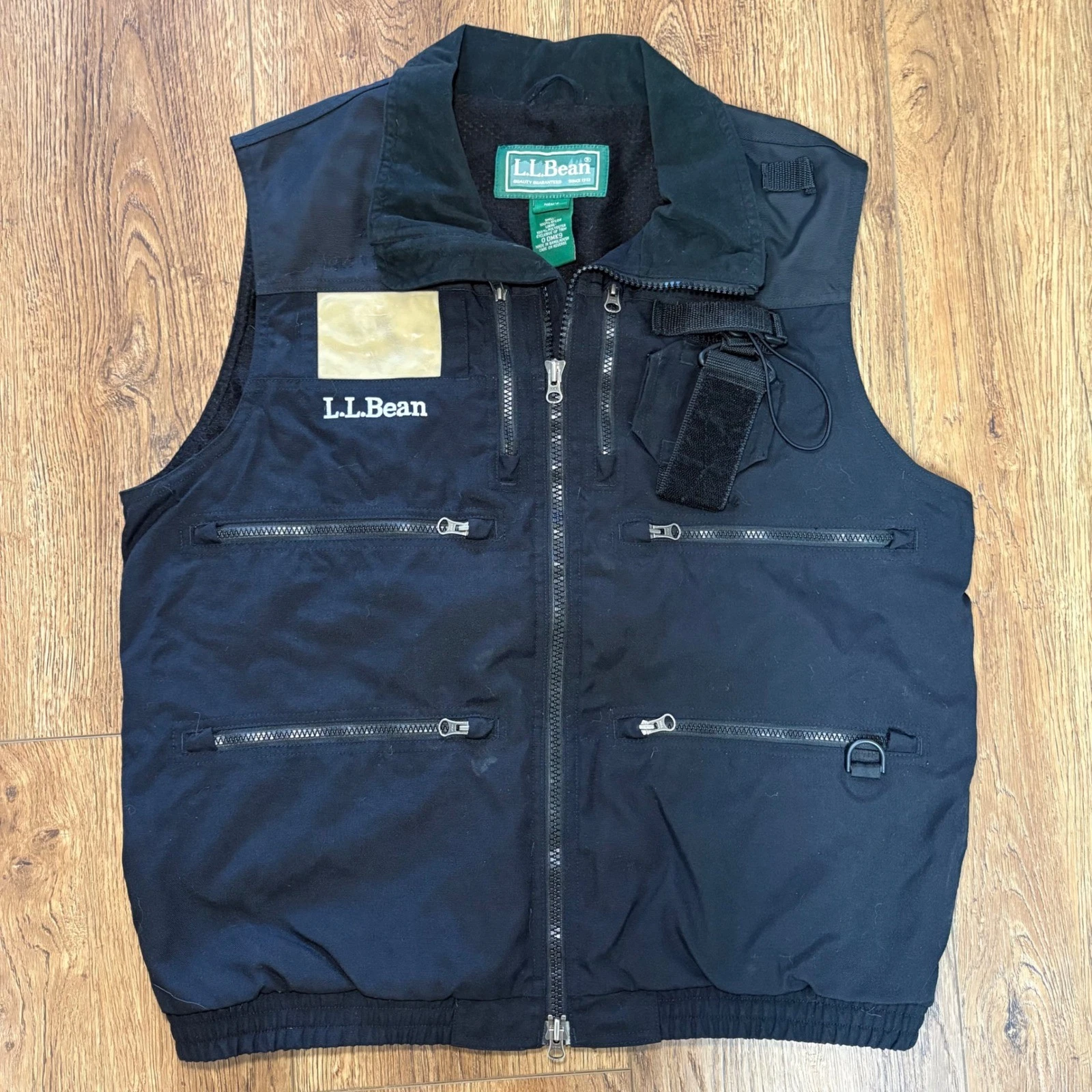 LL Bean Mens Large Black Tactical Utility Multi-Pocket Fishing Fly Vest gorpcore