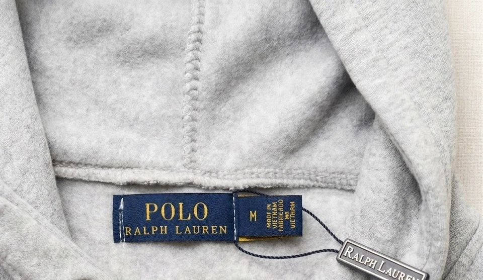 Polo Ralph Lauren Sweat à capuche zippé gris homme M logo poches - Photo 3/3