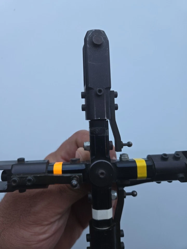 Vintage Rc Helicopter 4 Rotor Head 4 Blade Hirobo Gmp Schlutter Miniature... - Image 4 of 4