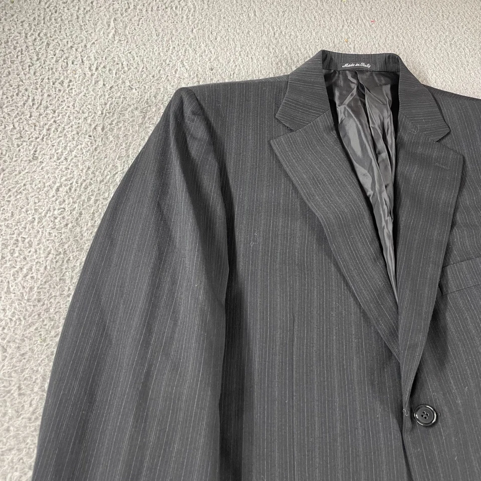 Pal Zileri Black Striped Wool 2pc 2 Button Suit & Pants 36x31 ITALY Blazr Jacket - Image 3 of 4