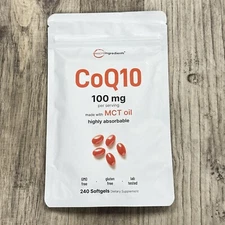 Micro Ingredients CoQ10 100mg Per Serving | 240 Softgels Made with Coconut | New