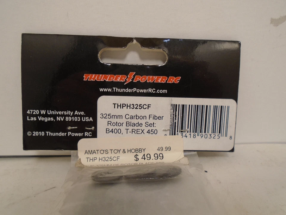 Thunder Power RC THPH325CF 325 mm Carbon Fiber Rotor Blade Set. B400 T-Rex 450 - Image 2 of 2