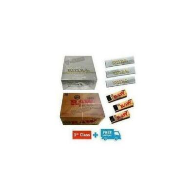 RIZLA KING SIZE SILBER BLÄTTCHEN & ROHHANF NATUR UNRAFFINIERTE SPITZEN ORIGINAL