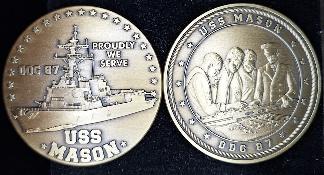 DDG-87 USS MASON - Proudly We Serve - Navy Challenge Coin