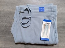 Marc New York Pants Adult Large Water Blue Ribbed Drawstring Athletic Womens