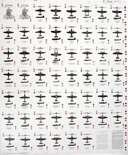 WWII BLUE Aircraft Spotter Cards Reissue Uncut Sheet US Playing Card MIS-0103-SB