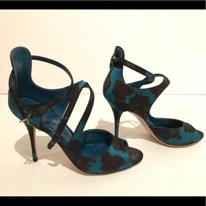 blue floral heels