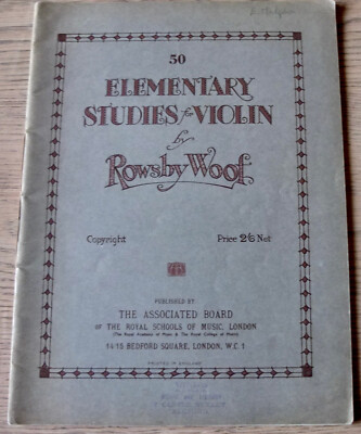 ROWSBY WOOD ELEMENTARY STUDIES FOR VIOLIN NOTENBUCH (1929) ENGLAND