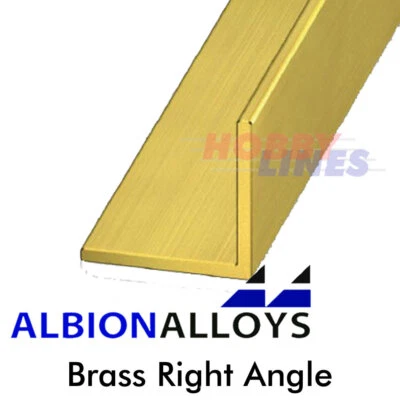 Brass Right Angle 90 Degrees ALBION ALLOYS Precision Metal Various Sizes A1 A
