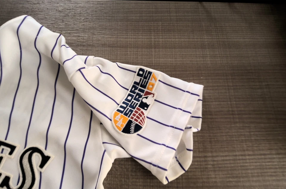 Troy Tulowitzki 2007 Colorado Rockies World Series Mens Home Jersey/Clint Barmes - Image 4 of 4