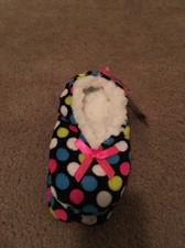 Women's Polka Dot Faux Fur Slipper Socks Gripper Bottoms Multicolor - One Size