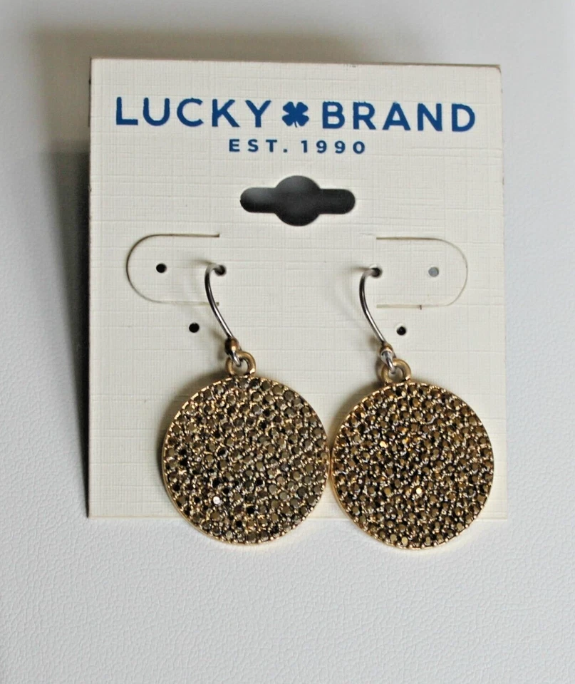 Pendientes disco pavé doble cara oro vintage marca Lucky vintage nuevos con etiquetas Foto 4 de 4