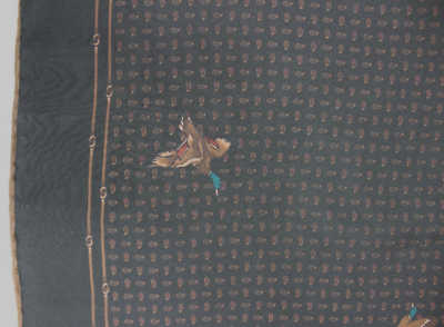 Foulard En Soie Vintage Jerôme - Blanc & Marron Motif Géométrique - Occasion Très Bon État