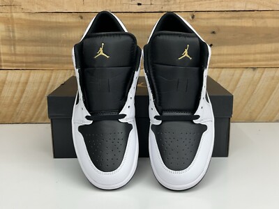 Nike Air Jordan 1 Low “Metallic Gold Swoosh” Black White (553558