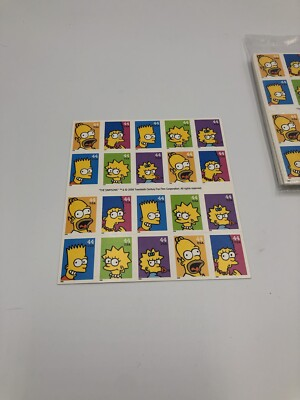 #ad #ad 2009 Simpsons™ 1 Sheet of 20 Stamps Unused Excellent Condition USPS Bart on Back $19.95