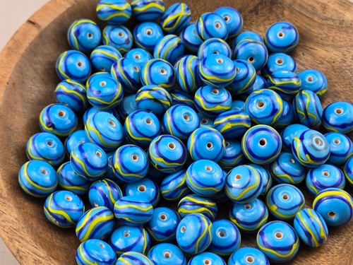 170+ PCS BLUE ROUND GLASS BEADS JEWELRY CRAFT MAKING LOOSE BEADS | eBay