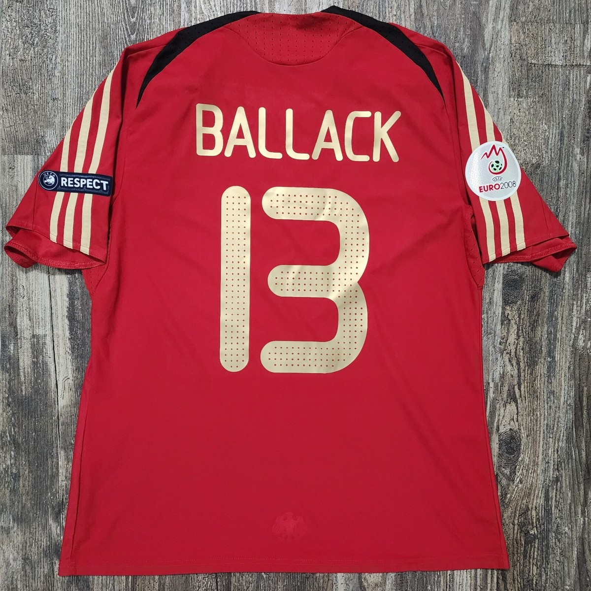 2008 Adidas Germany Away Soccer Jersey Michael Ballack Men M UEFA