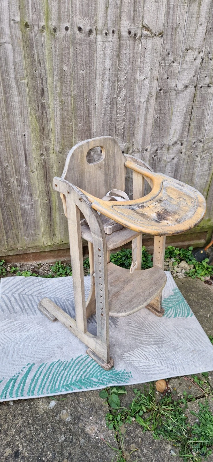 baby weavers sit feeding chair todler Baby Highchair table wooden vintage old