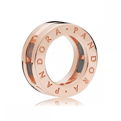 New 100% Genuine Pandora Rose Gold Reflexions Round Logo Clip Charm 787598