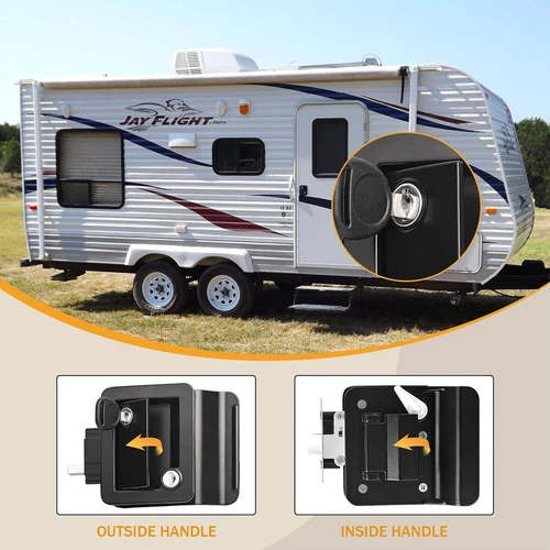 NEW Black RV Paddle Entry Door Lock Latch Handle Knob Deadbolt Camper Trailer - Bild 4 von 11