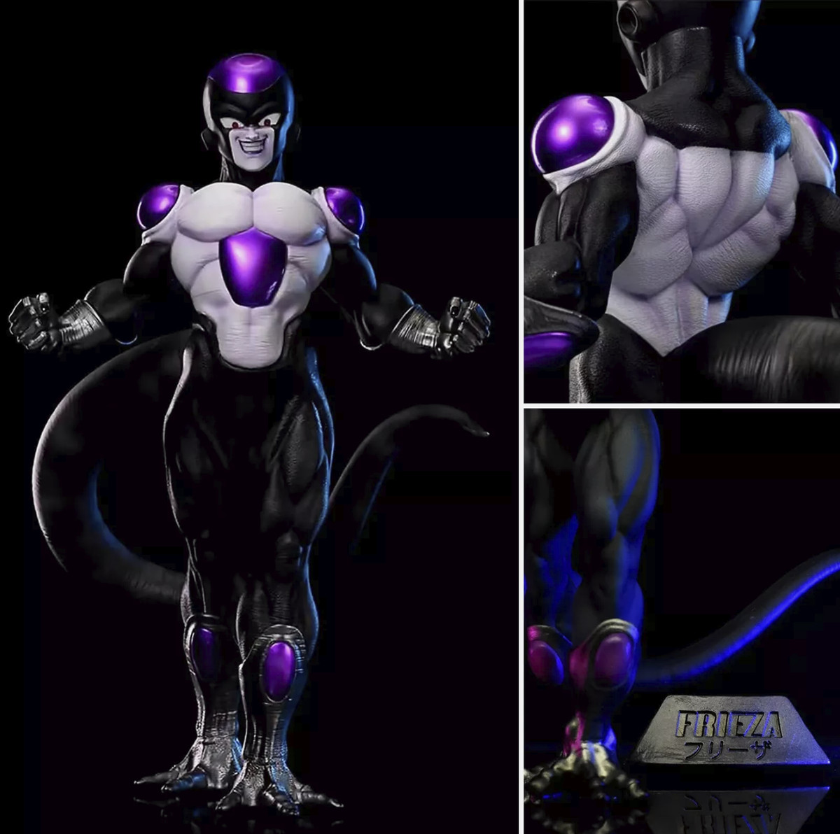 19cm Black Frieza Figure - Dragon Ball Gold & Black PVC
