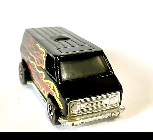 Super van Hot Wheels Redline Flying Colors 1974 negra sin marcadores laterales rara 🇺🇸 Foto 3 de 4