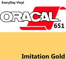 12"x5' -Imitation Gold -Oracal 651-shiny Adhesive Vinyl-Craft Hobby Sign Cutters