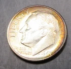 1947 S Toned Silver Roosevelt Dime Lot#637