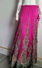 Bridal Mendhi Indian Lengha Skirt Ethnic Maxi Skirt Size Small 
