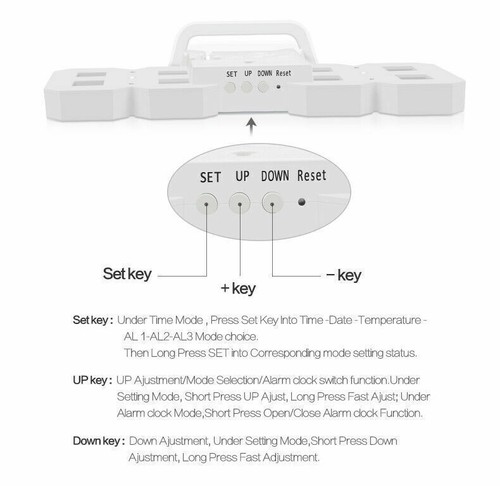 LED Night Wall Clock 3D Digital Alarm Watch Display Temperature Modern USB AA - Picture 12 of 15
