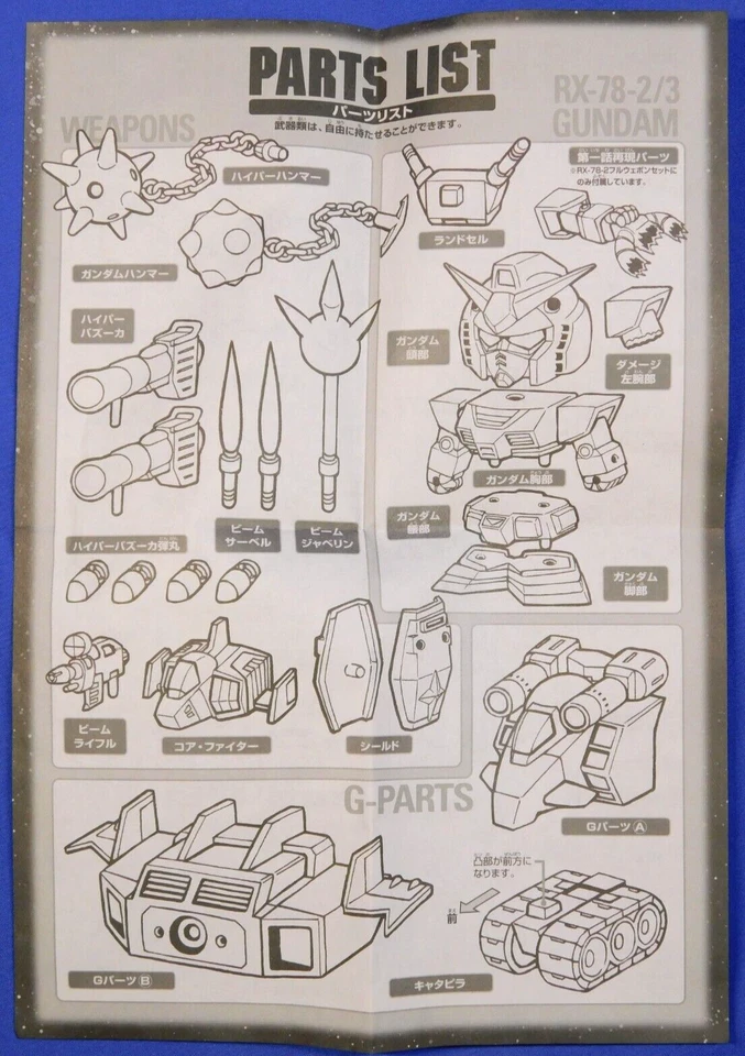 JUEGO DE ARMAS COMPLETO GUNDAM G3 RX-78-3 2000 BANPRESTO Foto 3 de 4