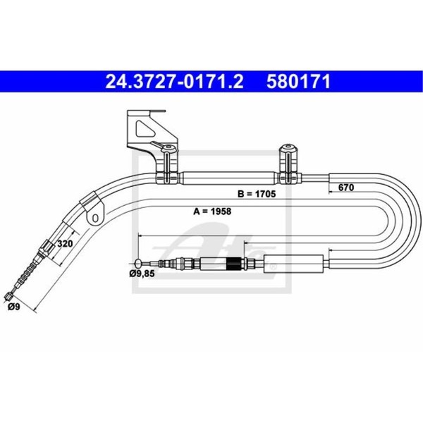 ATE Handbremsseil Bremsseil Hinten Links Passend FüR Audi A6 4B C5-image