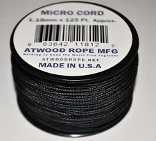New Many Colors Nylon Micro Cord 1.18mm 3/64 by 125ft Rope Spool Made in the USA