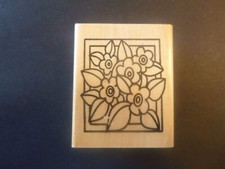 Flowers in Frame - Wood Mounted Rubber Stamp
