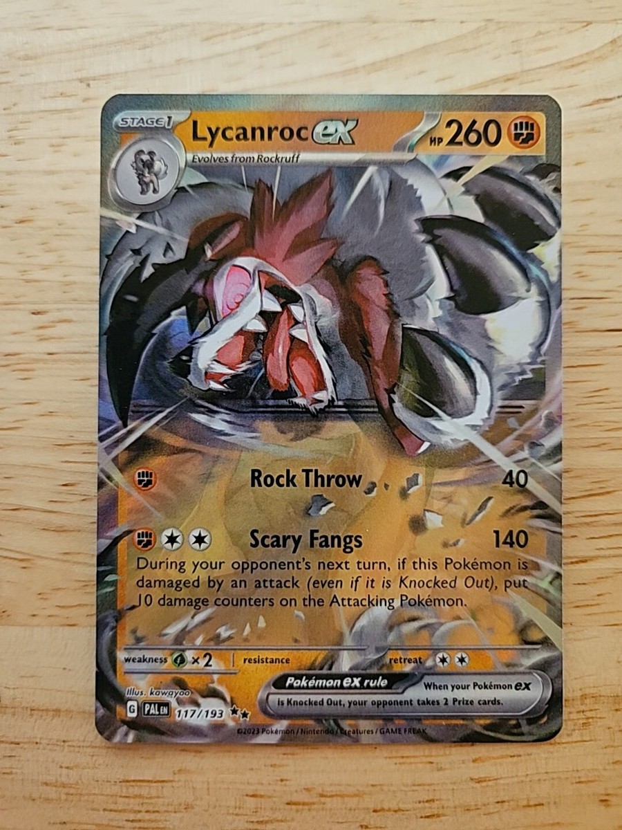 lycanroc ex pokemon card value Amazon.com: Pokemon Lycanroc ex 117/193- Paldea Evolved main image 1