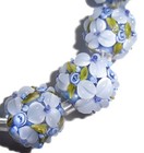Handmade Lampwork Glass Flower Beads Raised Petals Blue 15 mm 4 Beads (#a33b) — photo 1