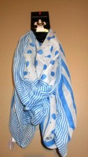 Womens NWT Loop Scarf Blue White Stripe Polka Dotted Fall Wear Career Wear