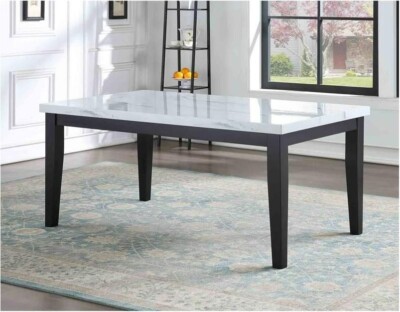 Steve Silver Furniture Sterling 66 x 38 x 30'' Rectangle Dining Table White Black