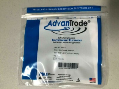 Rectangle Blue Gel Sensitive Skin Electrodes - 4/pack