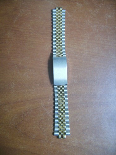 Bracelet Montre Acier Bicolore 20 Mm - Longueur ~17 Cm, Neuf Sans étiquette, Unisexe, Style Classique Argenté
